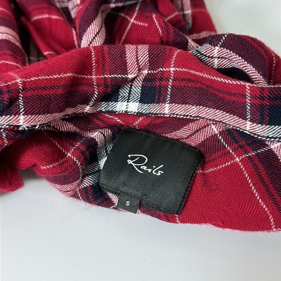 Rails Short Sleeve Crimson Red Navy Plaid Small - Picture 4 of 5